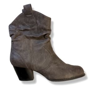 Call It Spring Vegan Leather Grey Ankle Boots